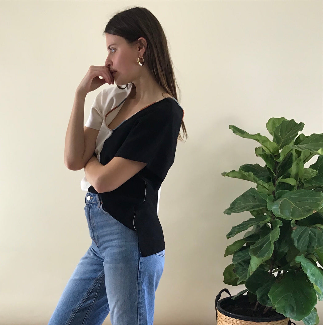 Agnes Top Black & Natural