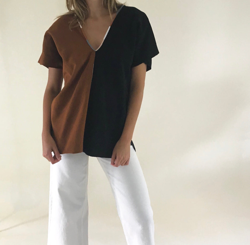 Agnes Top Chestnut & Black