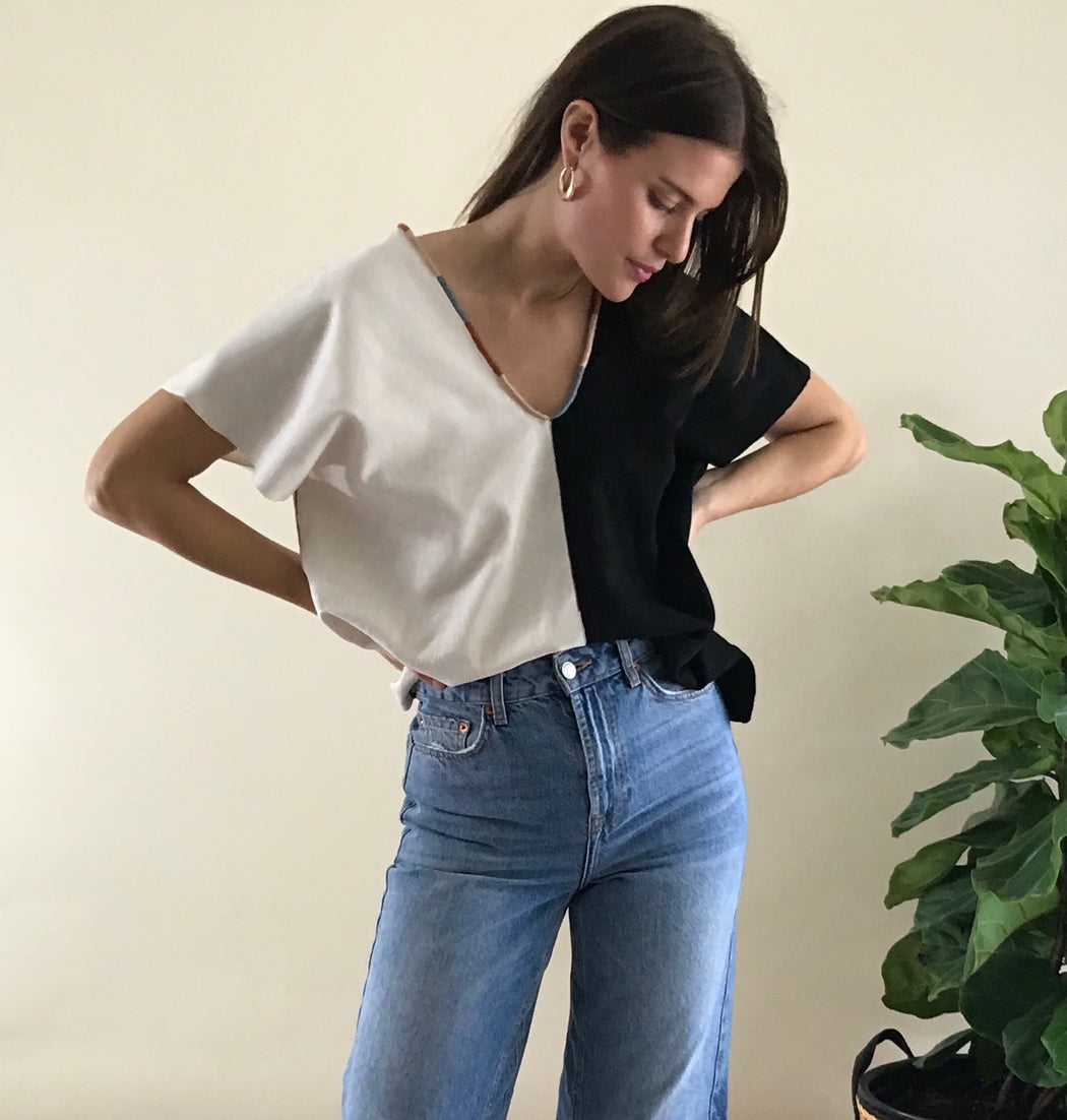 Agnes Top Black & Natural