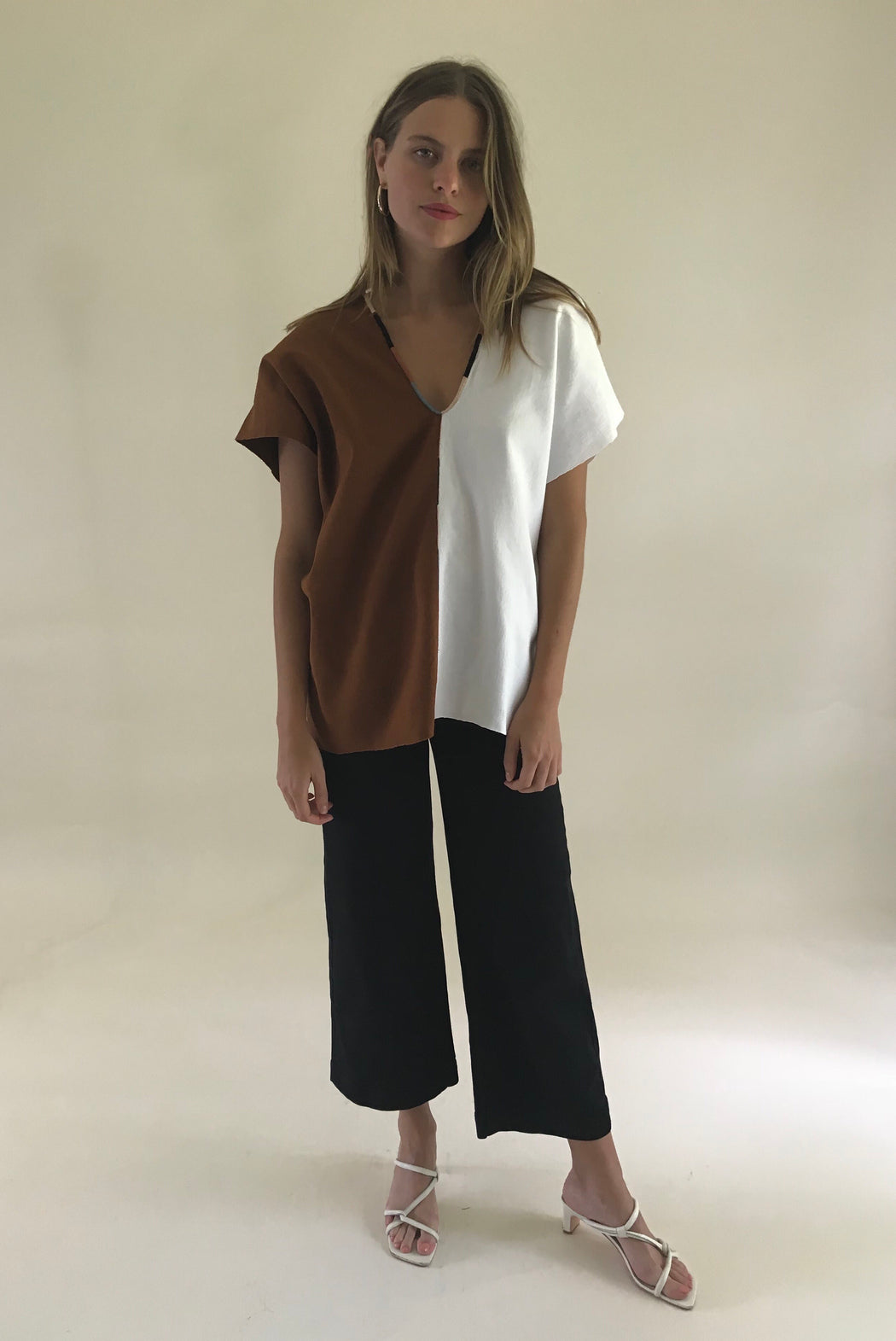 Agnes Top Chestnut & White
