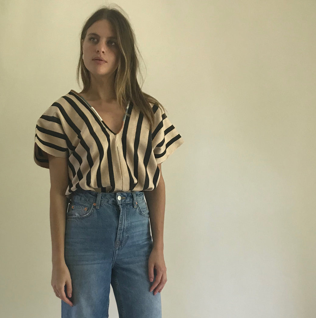 Alma Top Nude & Black Stripe / SOLD OUT
