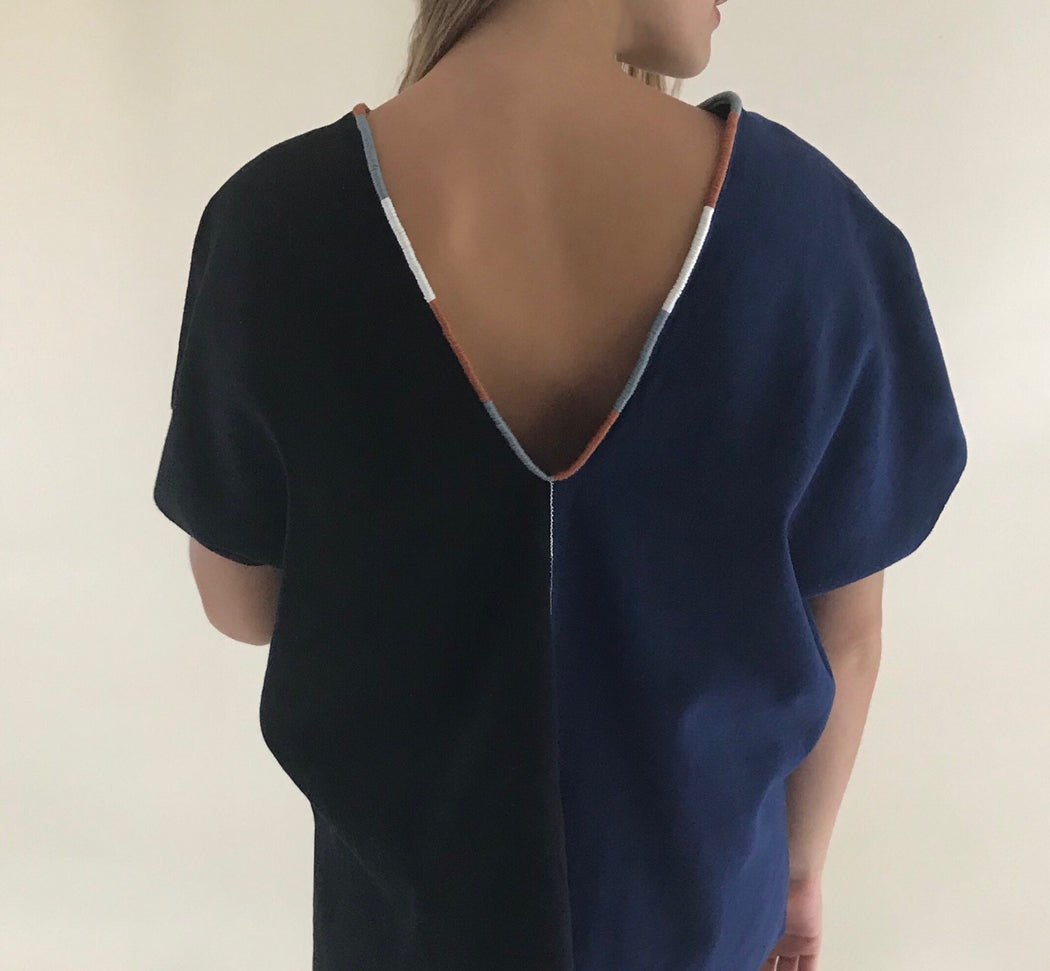 Agnes Top Navy & Black
