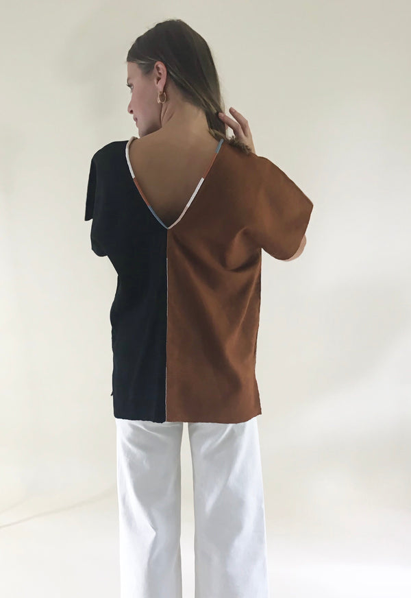 Agnes Top Chestnut & Black