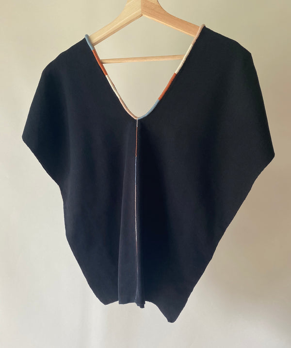 Ines Top Black w Blue Grey Tobacco Nude Wheat