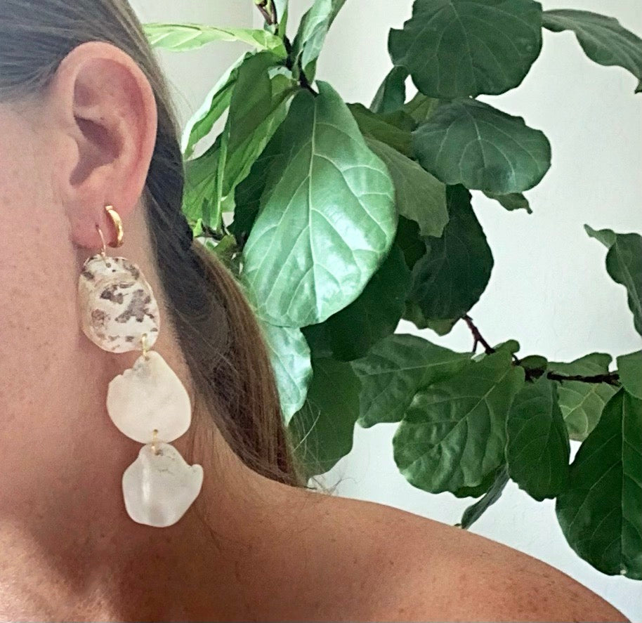 Asymmetrical Raw Pearl Earrings